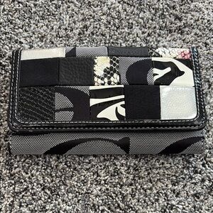 Patchwork Black and Gray Women's Wallet